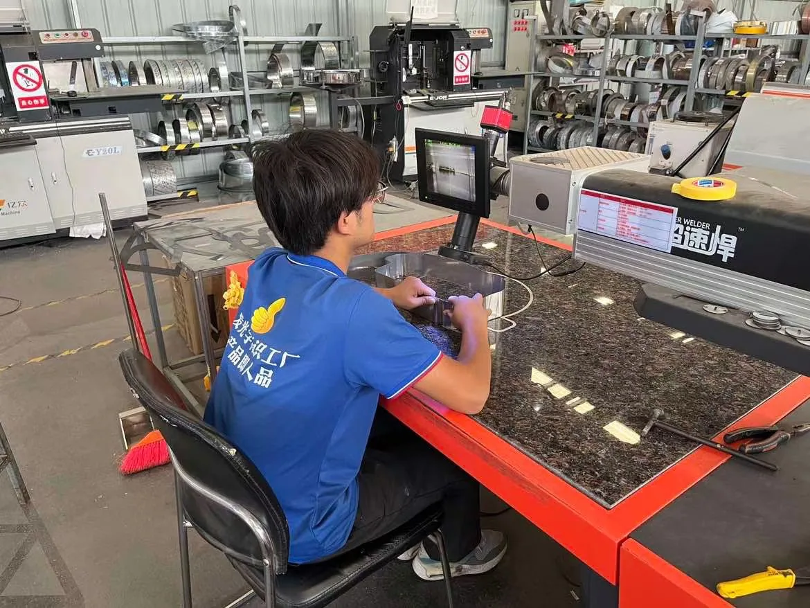 Laser welding of a fabricated metal sign component